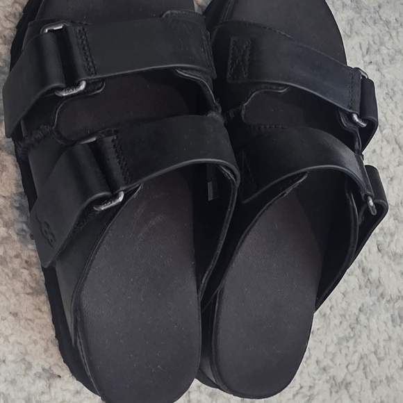 Black Double Strap Sandals - Picture 1 of 6